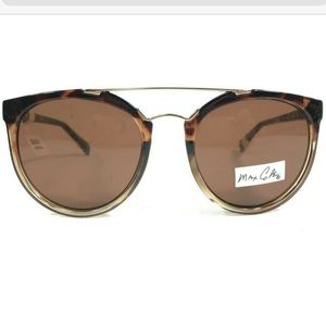 Max Cole Sunglasses MC 1495 COL 10 Brown Gold Round Frames with Brown Lenses